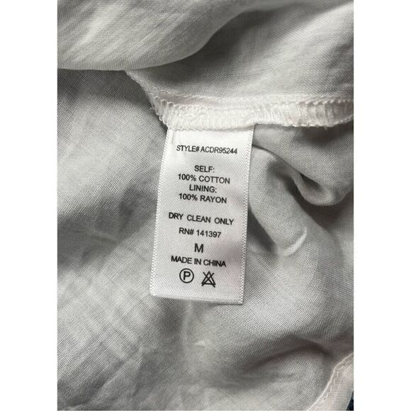 Astr Front Cutout Blue Striped Dress Embroidered Starfish Flowers Size Medium - Picture 9 of 11